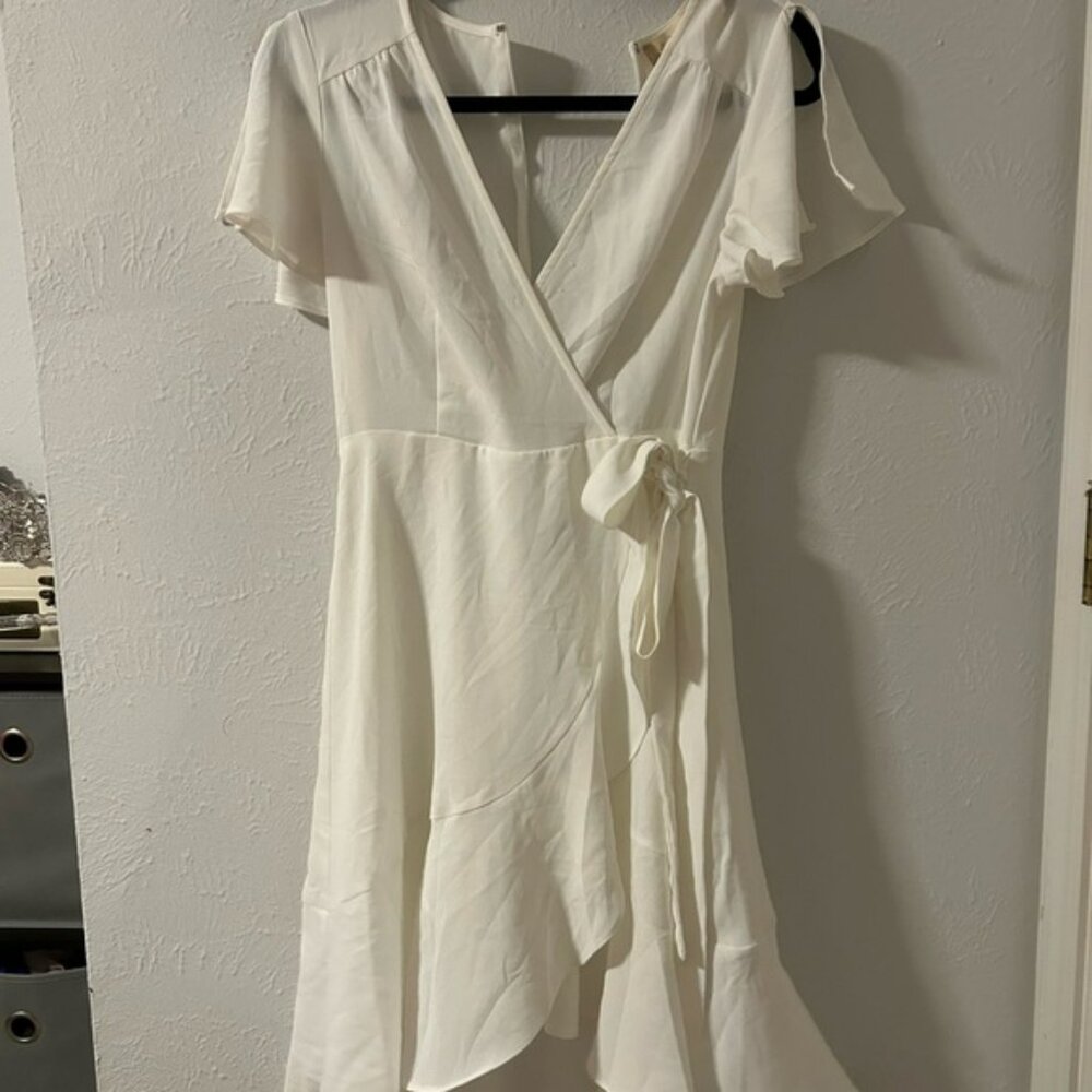 Altar'd State White Wrap Mini Dress